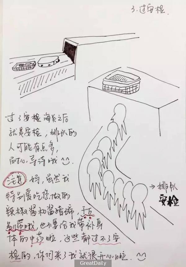 60歲的爸媽沒出過國又不懂英文，女兒畫了「史上最強出入境攻略」網友讚爆！ XD
