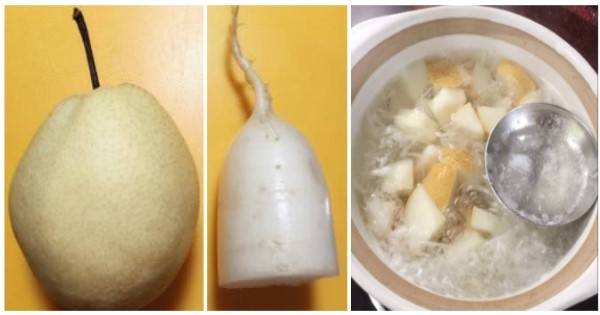 蘿蔔剝絲，梨切塊，不管寒咳、熱咳、夜裡咳，用1次就好