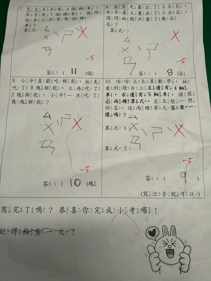 寫算式才給分！數學只考50分媽媽崩潰　天兵女兒：「我有寫算式欸」網友一看笑噴：老師才該扣分  
