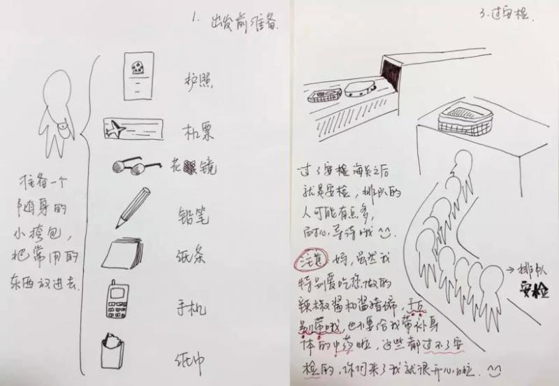 60歲父母首次出國又不懂英語，女兒手繪史上最強「出入境攻略」感動了千萬人！