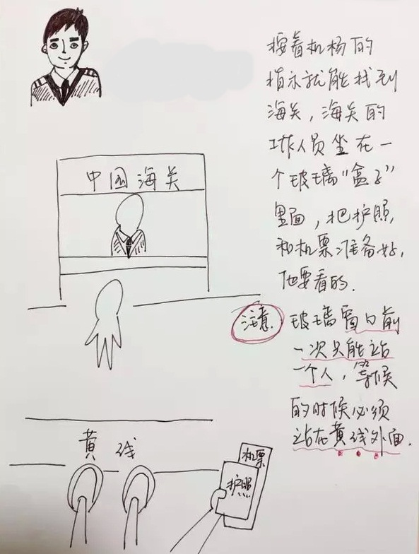 60歲父母首次出國又不懂英語，女兒手繪史上最強「出入境攻略」感動了千萬人！