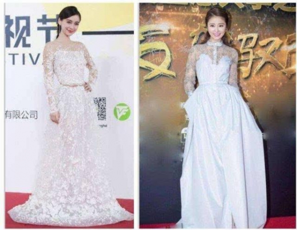 29歲楊穎與42歲林心如尷尬撞衫...霍建華一旁偷笑，黃曉明則是一臉尷尬阿！
