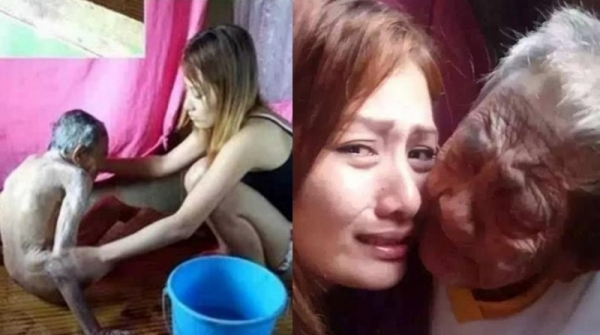 這位女孩「幫98歲老人洗澡」後po出一組照片！竟讓所有「當子女的人」淚崩喊：對不起！