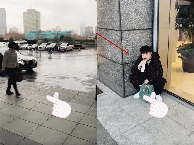 陳赫你又在搞笑，這樣蹲在牆角吃東西，難怪網友差點沒認出 