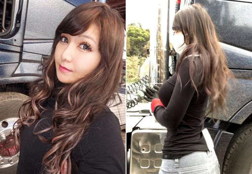老司機發車！豪乳萌妹開貨車　「水蛇腰配頭燈」網友大失血 