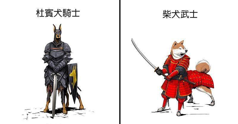 18張狗狗化身超貼切「史詩戰士」　哈士奇帥到爆、鬆獅的角色太適合牠了～
