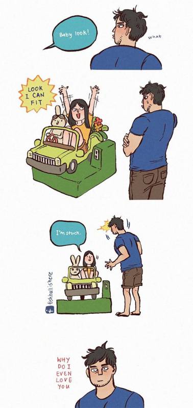 19張證明「越欠揍反而越甜蜜」的情侶插畫第2張男友的鬍子就該這樣刮!!