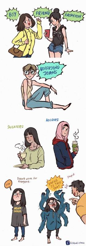19張證明「越欠揍反而越甜蜜」的情侶插畫第2張男友的鬍子就該這樣刮!!