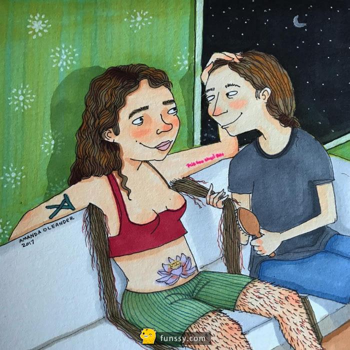 盤點16張「只有交往一年以上的情侶才會認同」的最真實情侶日常插畫！