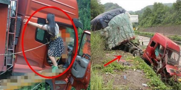 貨車剎車失靈直衝下山，丈夫要犧牲自己，讓妻子跳車逃生，就在貨車「撞向山那一時刻」妻子的最後舉動讓老公淚流滿面！