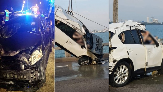 休旅車遭撞墜海　駕駛繫安全帶想逃卻慘死 
