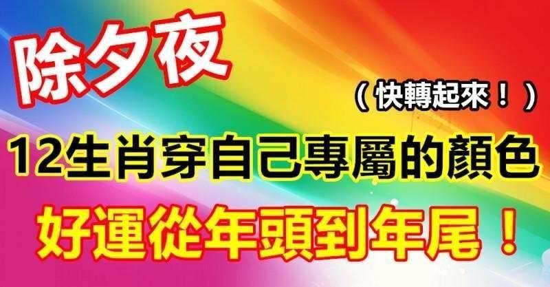 2019除夕夜十二生肖穿自己專屬的顏色！好運從年頭到年尾，快轉起來！