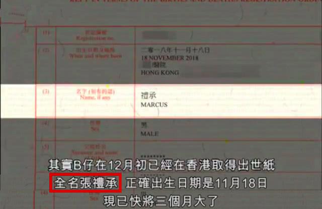 張柏芝三胎出生證曝光，父親欄填寫太意外，大家都猜錯了
