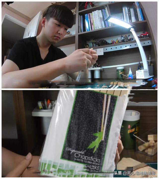 你的筷子只能吃飯，牛人卻將筷子做出高達模型，火影鮫肌大刀超贊
