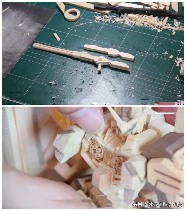 你的筷子只能吃飯，牛人卻將筷子做出高達模型，火影鮫肌大刀超贊