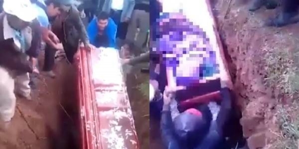 悲劇...工人搬運棺材突然「跌落」在棺材上，裡面屍體就這樣...家人無法接受當場淒厲痛哭