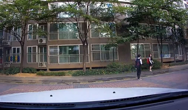 南韓學生放學路上，小情侶「人行道上超嗨尬舞」被行車記錄器錄下來：長大後看到肯定要丟臉了ＸＤＤ