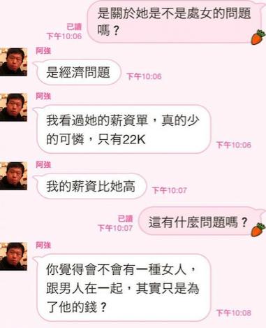 22k正妹女友應是「看上我的錢」！他自爆薪水讓網友全都in了