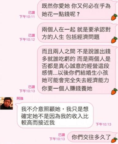 22k正妹女友應是「看上我的錢」！他自爆薪水讓網友全都in了