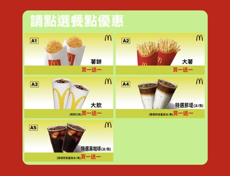 麥當勞「買1送1」優惠券開跑！　連送一個月無限次使用 