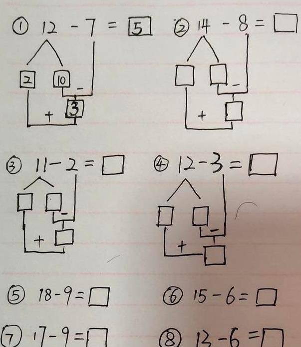 國小一二年級:「退位減法」如何突破？破十法和平十法來幫你，家長快收藏