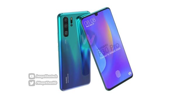 華為P30 Pro最新渲染圖曝光：6.4寸2K曲屏、方形鏡頭搶眼