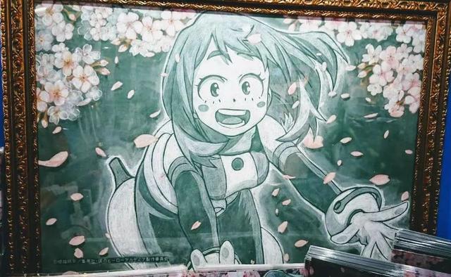 最燃黑板報，日本高校大神，把漫畫角色全部畫在黑板上！