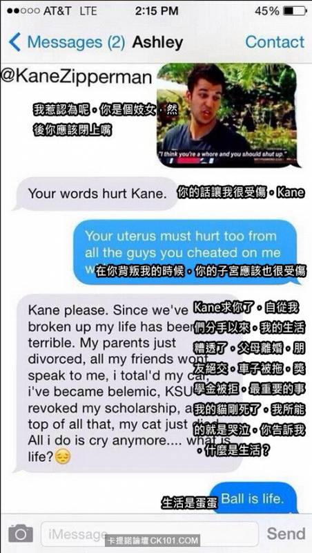 這個超狂男子為了報復前女友的背叛 一系列語言攻擊讓網友們直呼【這難道就是傳說中的史上最賤分手嗎？】~灰色對話框