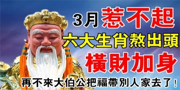 惹不起的六大生肖，3月財運旺，橫財多