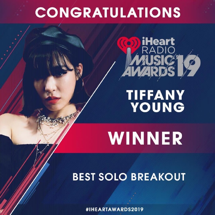 [少女時代][新聞]190315 Tiffany「iheartradio music awards…」最佳solo部門受