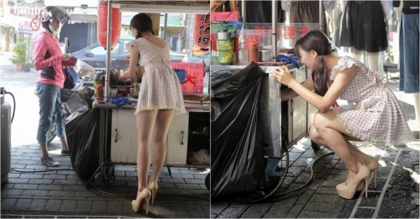  超正麵線攤老闆娘私照曝光！！「天使臉孔魔鬼身材」網友沖去朝聖卻看到！