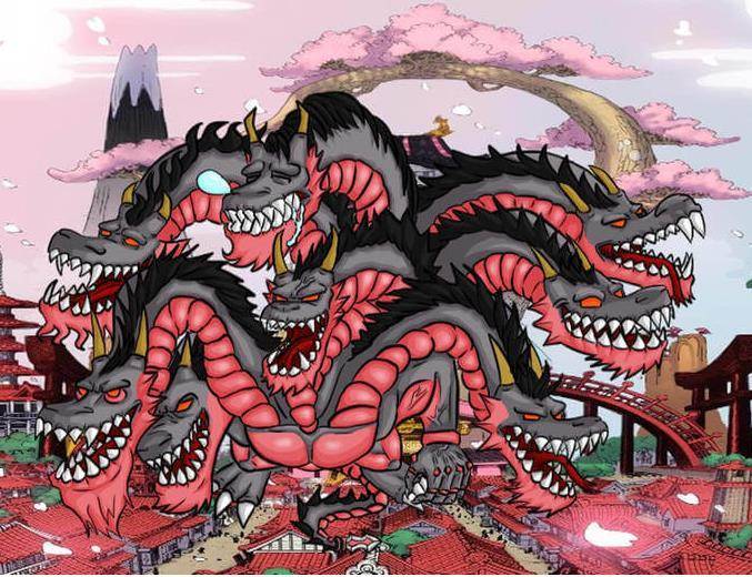 海賊王933情報：狂四郎拔刀砍向小紫，黑炭大蛇果實竟是幻獸種