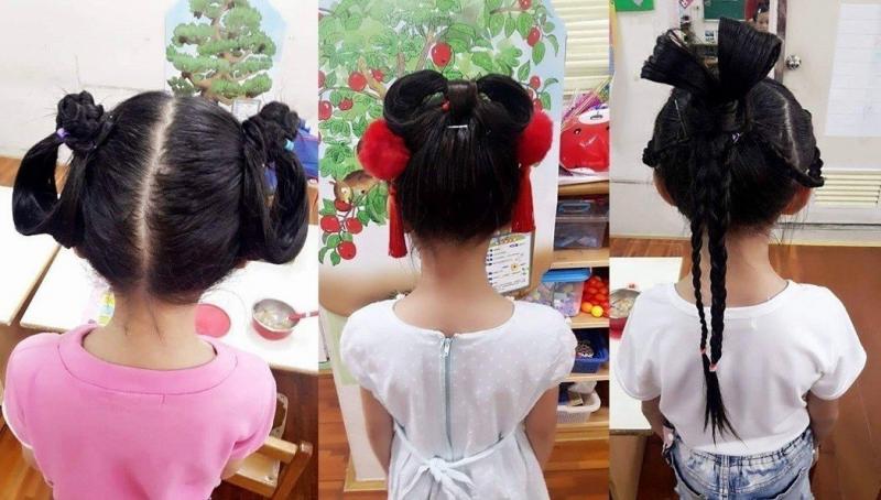 幼稚園老師綁頭髮！女兒回家「辮子立在半空」媽媽看傻　網友曬出「更狂作品集」笑翻：喝喜酒膩？