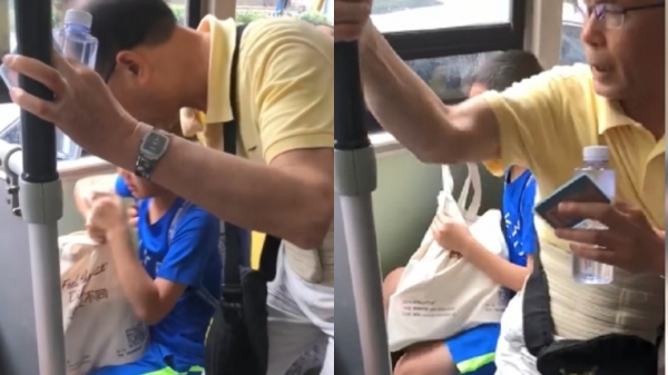 把小男孩當人肉坐墊逼他讓位！男孩嚇哭，阿伯怒嗆：我老人又是身障，這位子只有我可以坐！