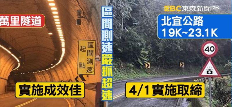 4/1起北宜「區間測速」抓超速 自強隧道年底上路
