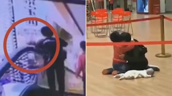 單手抱3個月大的男嬰，粗心媽搭電扶梯 「手滑」，致嬰墜3樓亡