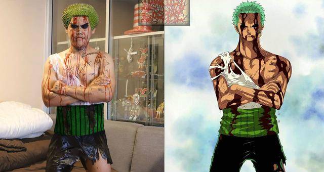 泰國小哥Cosplay海賊王玩出新境界，香蕉山治逼真，貓爪大熊搞笑