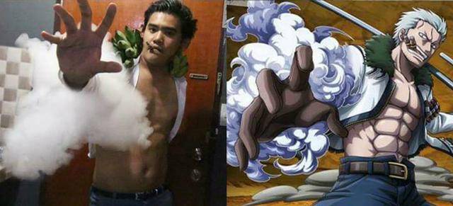 泰國小哥Cosplay海賊王玩出新境界，香蕉山治逼真，貓爪大熊搞笑
