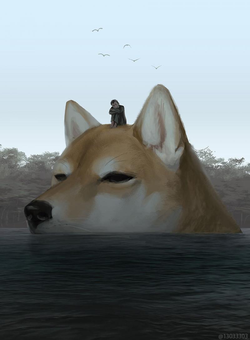 大隻版一樣可以萌！　30個「巨大化動物插圖」躺肚肚超療癒❤  