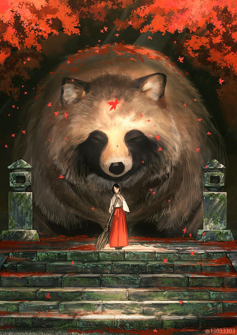 大隻版一樣可以萌！　30個「巨大化動物插圖」躺肚肚超療癒❤  