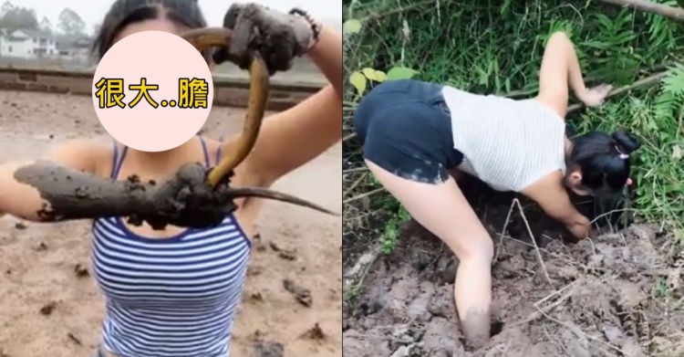 辣妹網紅徒手捕魚超敢穿！她「脖子紅領巾」竟被中國通緝抓去關...原因曝：玻璃碎光！