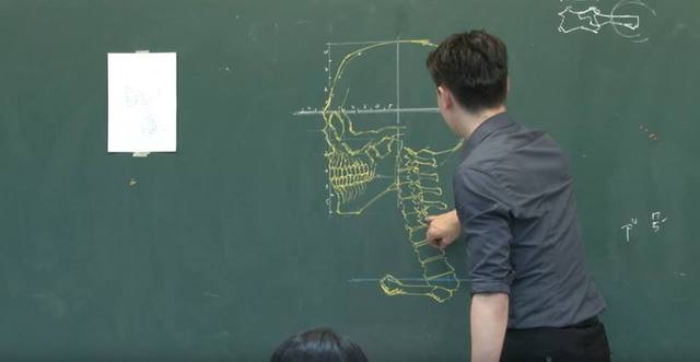 台灣帥講師把黑板當畫布　手繪超精緻「人體透視圖」強大到讓你不想看3D人骨架