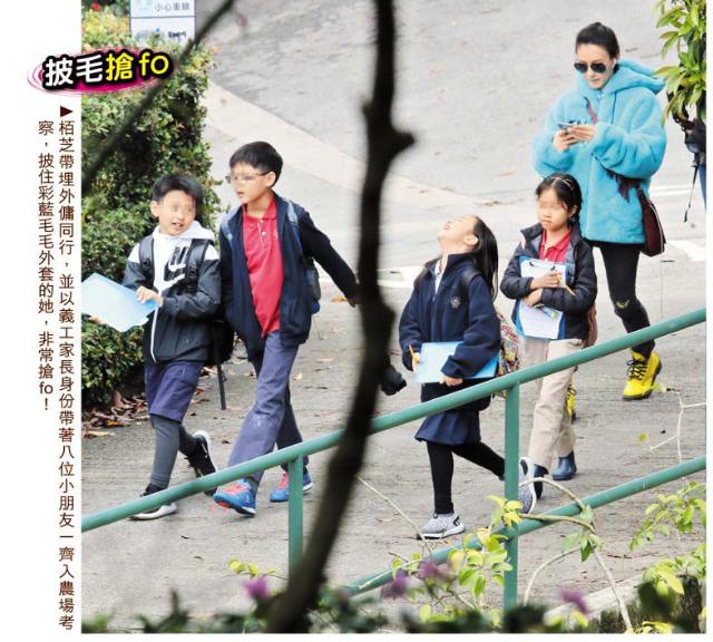 張柏芝兒子越長越像謝霆鋒，野外活動被女同學圍追超受歡迎！