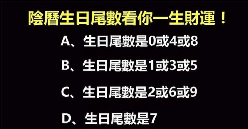 陰曆生日尾數，看你一生財運！