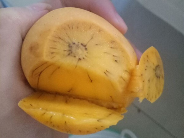 她把芒果剝皮後「驚見濃密腿毛」！發問：這還可以吃嗎？網友忙制止「趕快丟掉」！