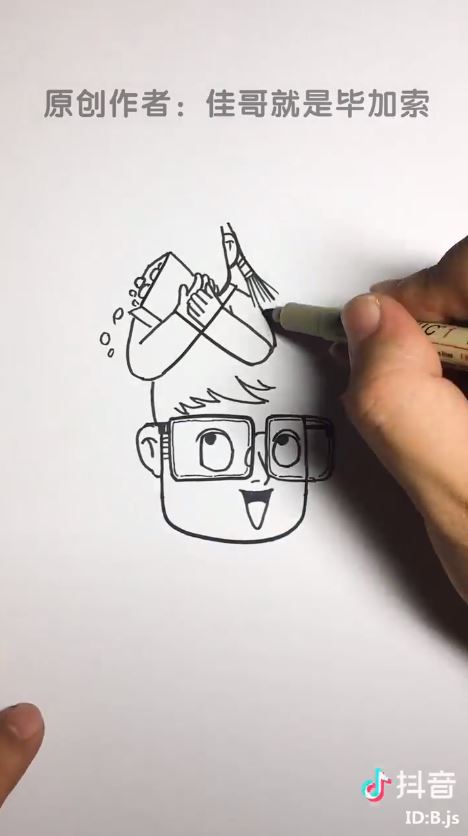 白紙大地上只寥寥幾個簡單文字！創意創作家秒筆生輝，沒幾秒功夫變出「超溫馨」意境圖畫！