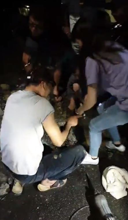 9隻奶狗被卡涵管！好心人「鑽地鑿洞」奮力救援 展開生命接力賽