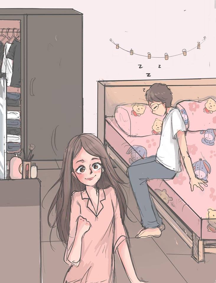 太暖了！她創作「男生VS女生起床差異」漫畫　最後一幕超有共鳴：戀愛過才會懂❤