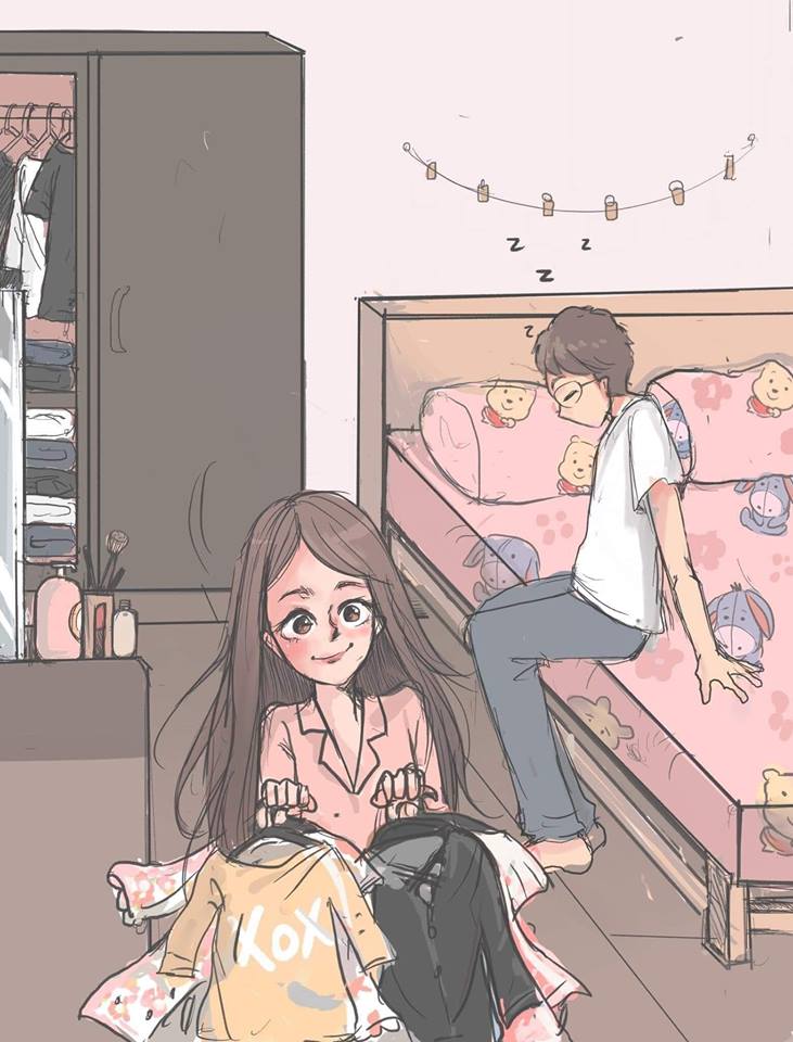 太暖了！她創作「男生VS女生起床差異」漫畫　最後一幕超有共鳴：戀愛過才會懂❤