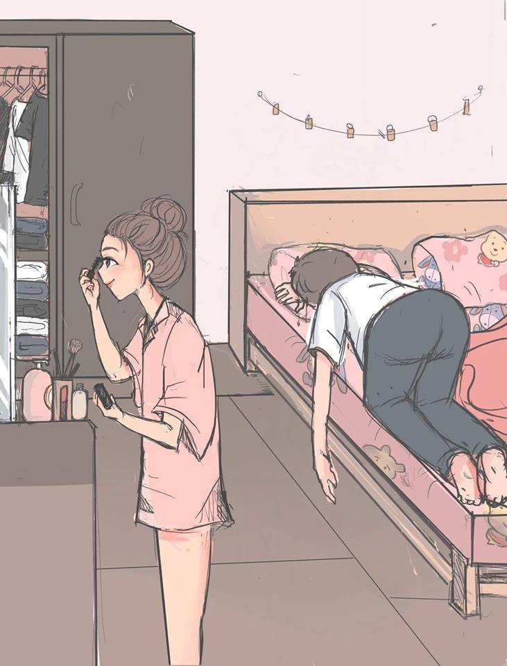 太暖了！她創作「男生VS女生起床差異」漫畫　最後一幕超有共鳴：戀愛過才會懂❤